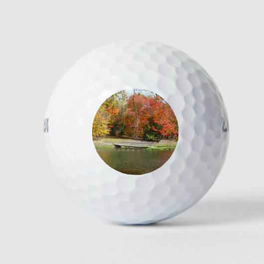 Seven Springs Fall Bridge III Herfstlandschap Golfballen (Voorkant)