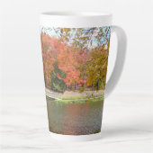 Seven Springs Fall Bridge III Herfstlandschap Latte Mok (Rechterhoek)