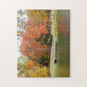 Seven Springs Fall Bridge III Herfstlandschap Legpuzzel (Verticaal)