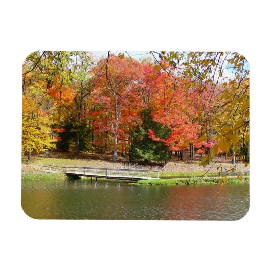 Seven Springs Fall Bridge III Herfstlandschap Magneet (Horizontaal)