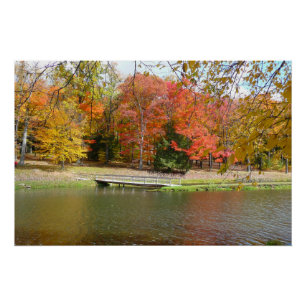Seven Springs Fall Bridge III Herfstlandschap Perfect Poster