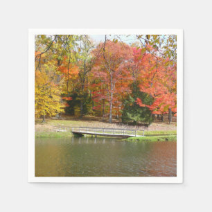 Seven Springs Fall Bridge III Herfstlandschap Servetten