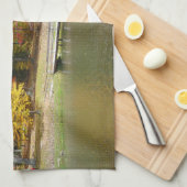 Seven Springs Fall Bridge III Herfstlandschap Theedoek (Quarter Fold)