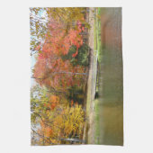 Seven Springs Fall Bridge III Herfstlandschap Theedoek (Verticaal)