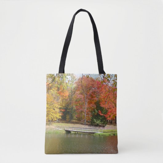 Seven Springs Fall Bridge III Herfstlandschap Tote Bag (Voorkant)