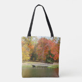 Seven Springs Fall Bridge III Herfstlandschap Tote Bag (Achterkant)