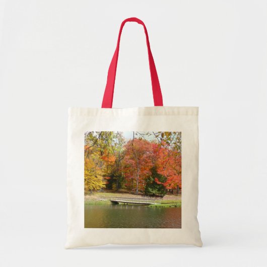 Seven Springs Fall Bridge III Herfstlandschap Tote Bag (Voorkant)