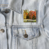 Seven Springs Fall Bridge III Herfstlandschap Vierkante Button 5,1 Cm (In situ)