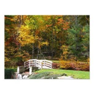 Seven Springs Herfst Bridge I Autumn Landscape Foto Afdruk
