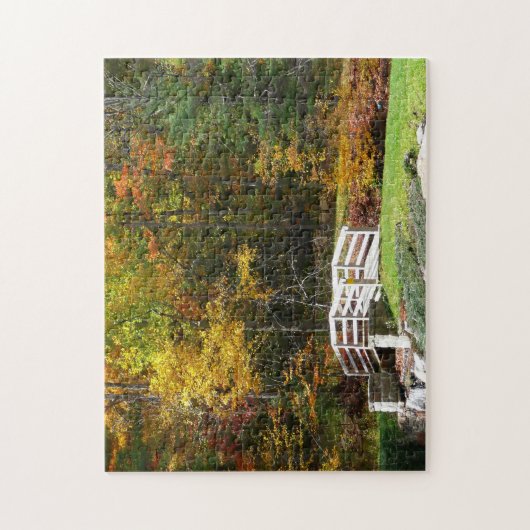 Seven Springs Herfst Bridge I Autumn Landscape Legpuzzel (Verticaal)