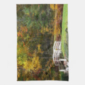 Seven Springs Herfst Bridge I Autumn Landscape Theedoek (Verticaal)