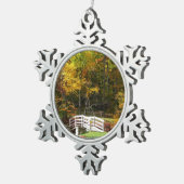 Seven Springs Herfst Bridge I Autumn Landscape Tin Sneeuwvlok Ornament (Rechts)
