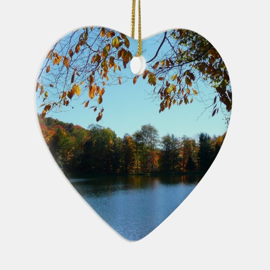 Seven Springs-Herfst Trees en Pond Keramisch Ornament (Rechts)