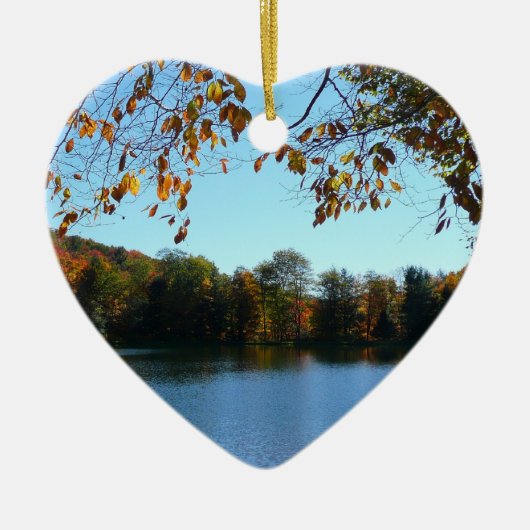 Seven Springs-Herfst Trees en Pond Keramisch Ornament (Voorkant)