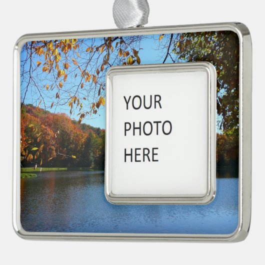 Seven Springs-Herfst Trees en Pond Verzilverd Omlijst Ornament (Links)