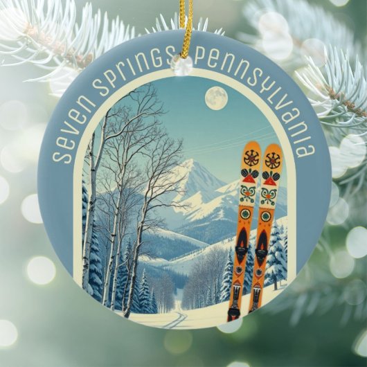 Seven Springs Pennsylvania ski souvenir  Keramisch Ornament