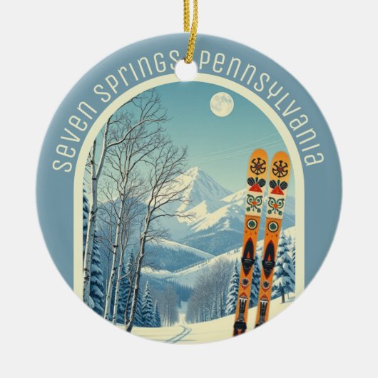 Seven Springs Pennsylvania ski souvenir  Keramisch Ornament (Voorkant)