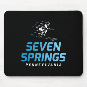 Seven Springs Pennsylvania Skigebied Retro Skiën Muismat