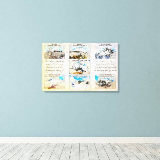 Seven Summits Canvas Afdruk (Insitu (Houten vloer))