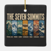 Seven Summits Mountain Landmarks Illustration Keramisch Ornament (Achterkant)