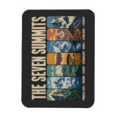 Seven Summits Mountain Landmarks Illustration Magneet (Verticaal)
