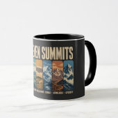 Seven Summits Mountain Landmarks Illustration Mok (Voorkant rechts)