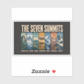 Seven Summits Mountain Landmarks Illustration Sticker (Vel)