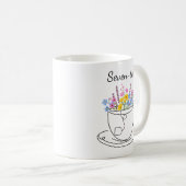Seven-Tea 70th Birthday Whimsical Fun Floral   Koffiemok (Voorkant rechts)
