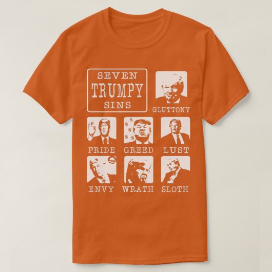 Seven Trumpy Sins T-shirt (Design voorkant)