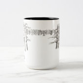 Seven vs Four Tree Art Tweekleurige Koffiemok (Center)