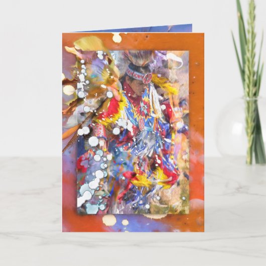 SEVEN WOLF SPIRITS NATIVE AMERICAN DANCER KAART (Voorkant)