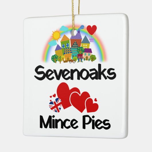 Sevenoaks, Kent UK houdt van gehakt taarten Keramisch Ornament (Links)