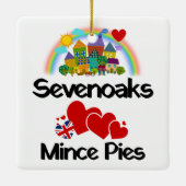 Sevenoaks, Kent UK houdt van gehakt taarten Keramisch Ornament (Achterkant)