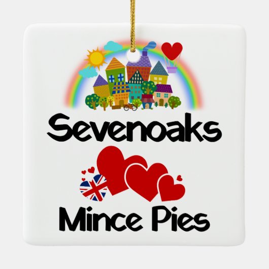 Sevenoaks, Kent UK houdt van gehakt taarten Keramisch Ornament (Achterkant)