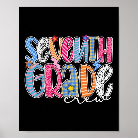 Seventh Grade Crew 7th Grade Back To School Teache Poster (Voorkant)
