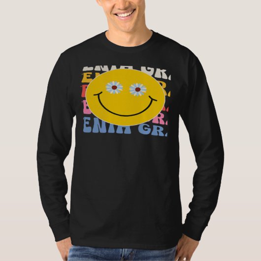 Seventh Grade Smile Groovy Back To School 7th Grad T-shirt (Voorkant)