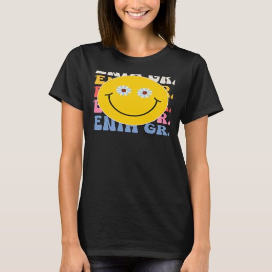 Seventh Grade Smile Groovy Back To School 7th Grad T-shirt (Voorkant)