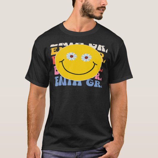 Seventh Grade Smile Groovy Back To School 7th Grad T-shirt (Voorkant)