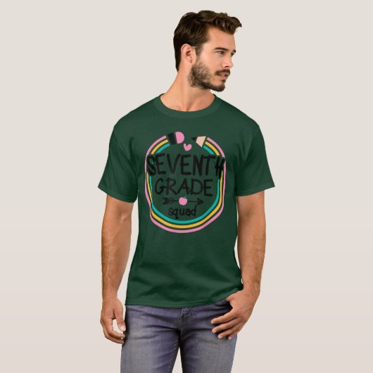 Seventh Grade Squad Back To School Teachers Studen T-shirt (Voorkant volledig)