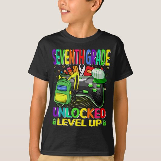 Seventh Grade Unlocked Level Up Videogame T-shirt (Voorkant)