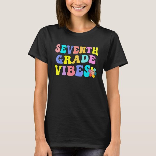 Seventh Grade Vibes - 7th Grade Team Retro Back To T-shirt (Voorkant)