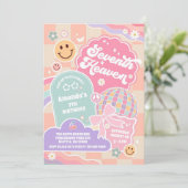 Seventh Heaven Cloud Rainbow Disco 7th Birthday  Kaart (Staand voorkant)