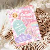 Seventh Heaven Cloud Rainbow Disco 7th Birthday Kaart