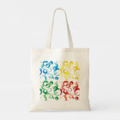 Seventies kleur en vormen Canvas tas (Achterkant)