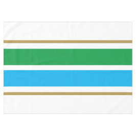 Seventies Sky Blue Green Racing Stripes op wit Tafelkleed
