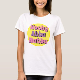 Seventies Style Novelty Graphic NOOBY ABBA NABBA T-shirt