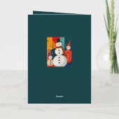 Seventies Style Snowmen Retro Modern Christmas  Kaart (Achterkant)