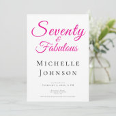 Seventy and Fabulous Minimal Pink 70th Birthday Kaart (Staand voorkant)