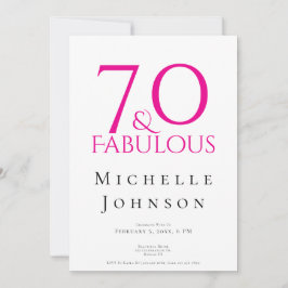 Seventy and Fabulous Minimal Pink 70th Birthday Kaart