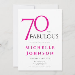 Seventy and Fabulous Minimal Pink 70th Birthday Kaart